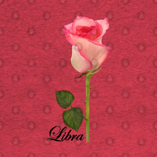 Libra Zodiac Horoscope Rose hand drawn art by Funky Aviation